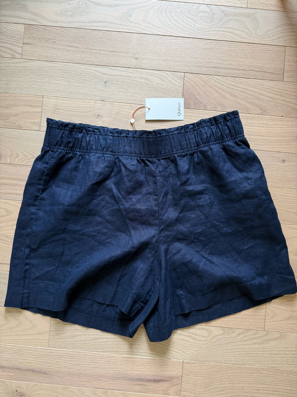 Quince Blue 100% Linen Elastic-Waist Women’s Shorts size XL NWT